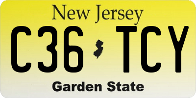 NJ license plate C36TCY