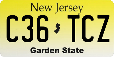 NJ license plate C36TCZ