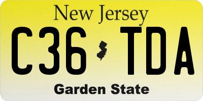 NJ license plate C36TDA