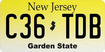 NJ license plate C36TDB