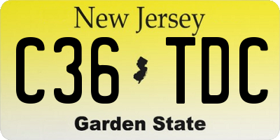 NJ license plate C36TDC
