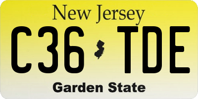 NJ license plate C36TDE