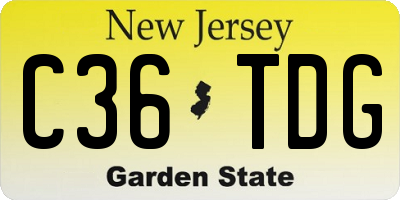 NJ license plate C36TDG