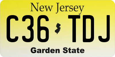 NJ license plate C36TDJ