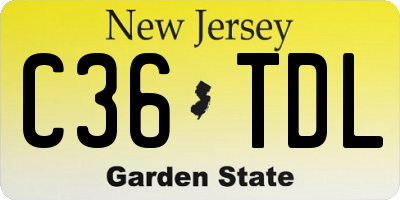 NJ license plate C36TDL