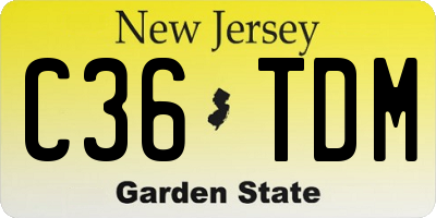 NJ license plate C36TDM