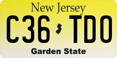 NJ license plate C36TDO