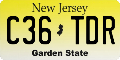 NJ license plate C36TDR