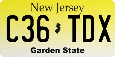 NJ license plate C36TDX