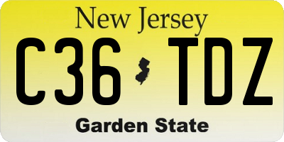 NJ license plate C36TDZ