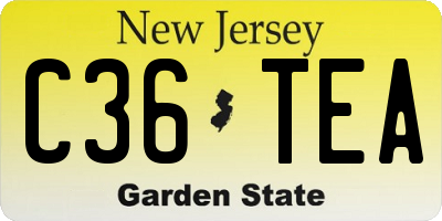 NJ license plate C36TEA
