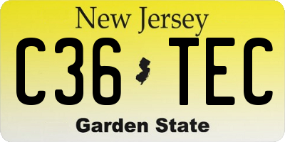 NJ license plate C36TEC