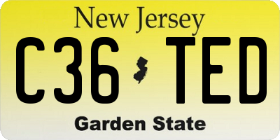 NJ license plate C36TED