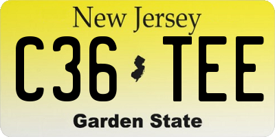 NJ license plate C36TEE