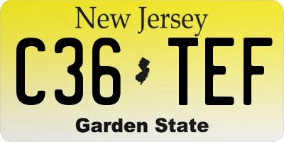 NJ license plate C36TEF