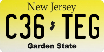 NJ license plate C36TEG