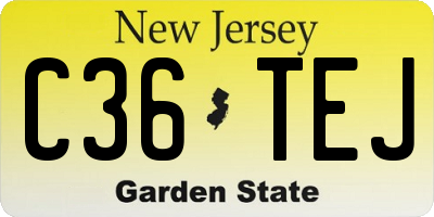 NJ license plate C36TEJ