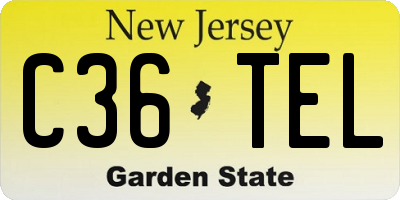 NJ license plate C36TEL