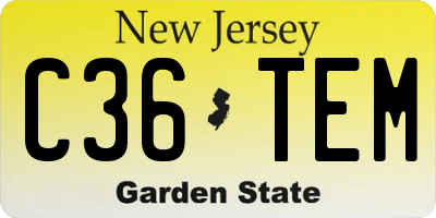 NJ license plate C36TEM