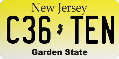 NJ license plate C36TEN