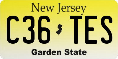 NJ license plate C36TES