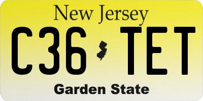 NJ license plate C36TET