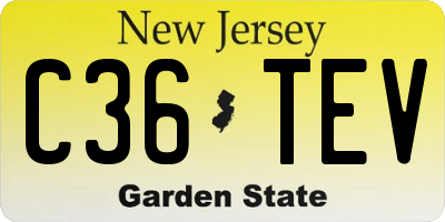 NJ license plate C36TEV