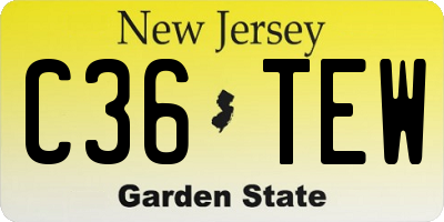 NJ license plate C36TEW