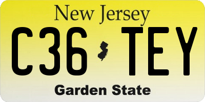 NJ license plate C36TEY