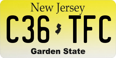 NJ license plate C36TFC