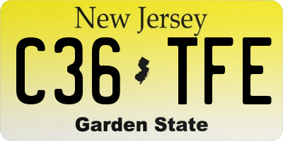 NJ license plate C36TFE
