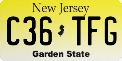 NJ license plate C36TFG