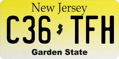 NJ license plate C36TFH