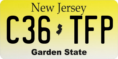 NJ license plate C36TFP