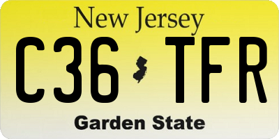 NJ license plate C36TFR