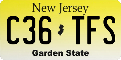 NJ license plate C36TFS