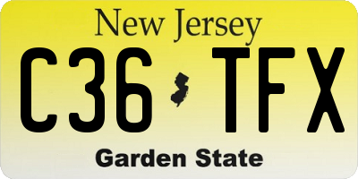 NJ license plate C36TFX