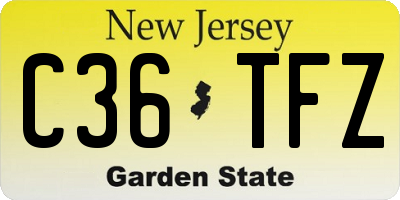 NJ license plate C36TFZ