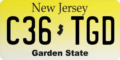 NJ license plate C36TGD