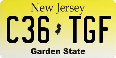 NJ license plate C36TGF