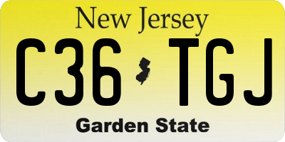 NJ license plate C36TGJ