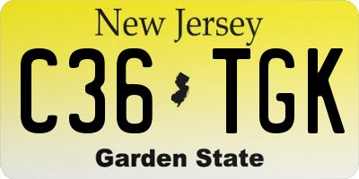 NJ license plate C36TGK