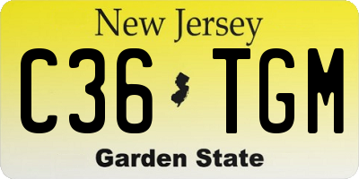 NJ license plate C36TGM