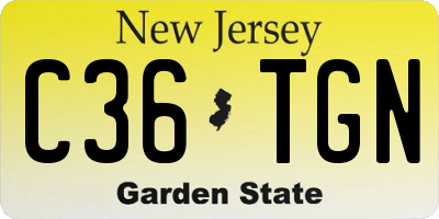NJ license plate C36TGN