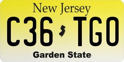 NJ license plate C36TGO