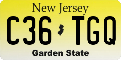 NJ license plate C36TGQ