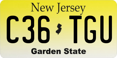 NJ license plate C36TGU
