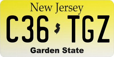 NJ license plate C36TGZ