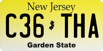 NJ license plate C36THA