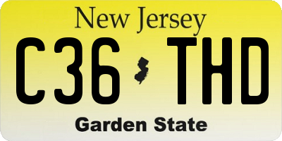 NJ license plate C36THD
